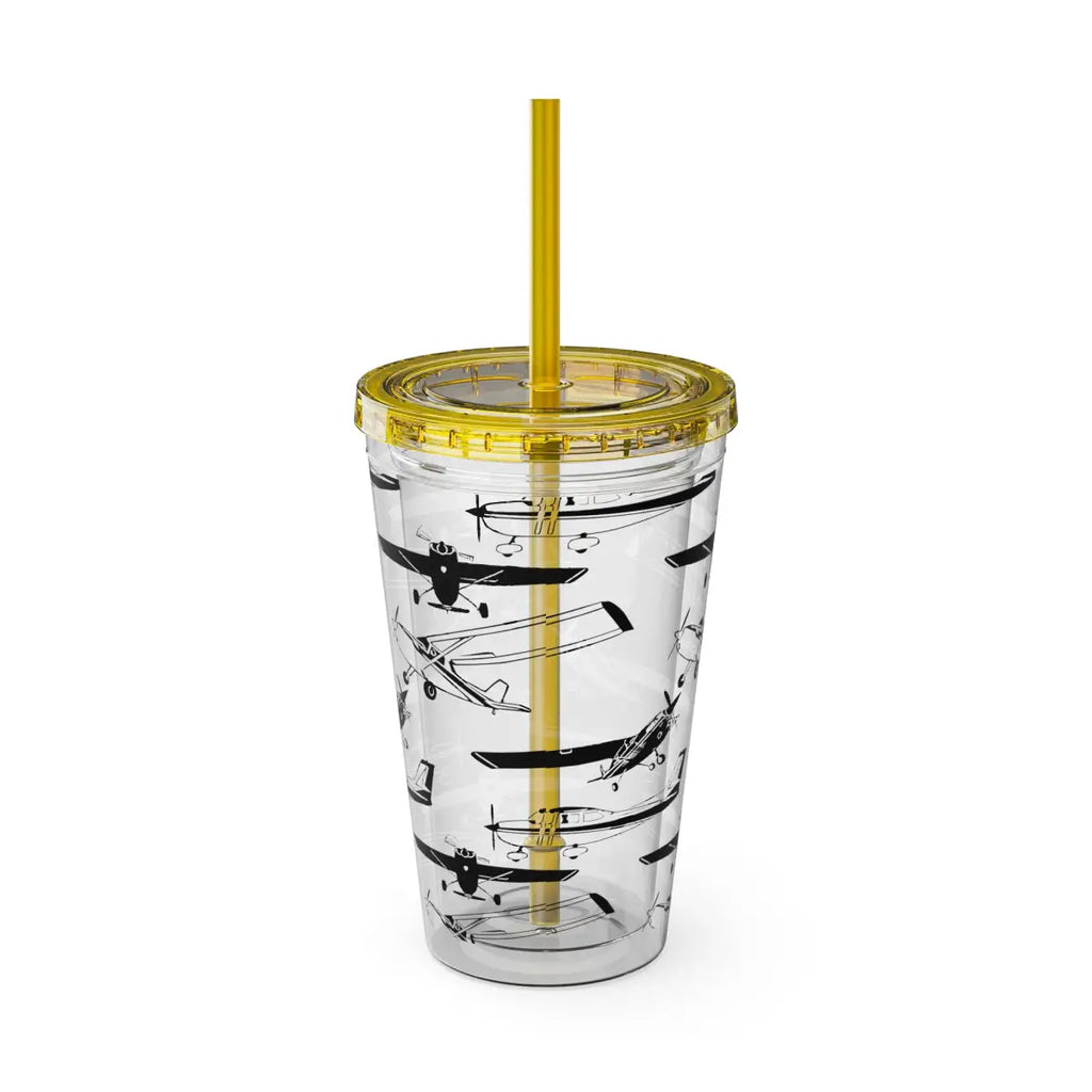 Sunsplash Tumbler with Straw 16oz - Mug - Gifts for pilots - Aviation apparel
