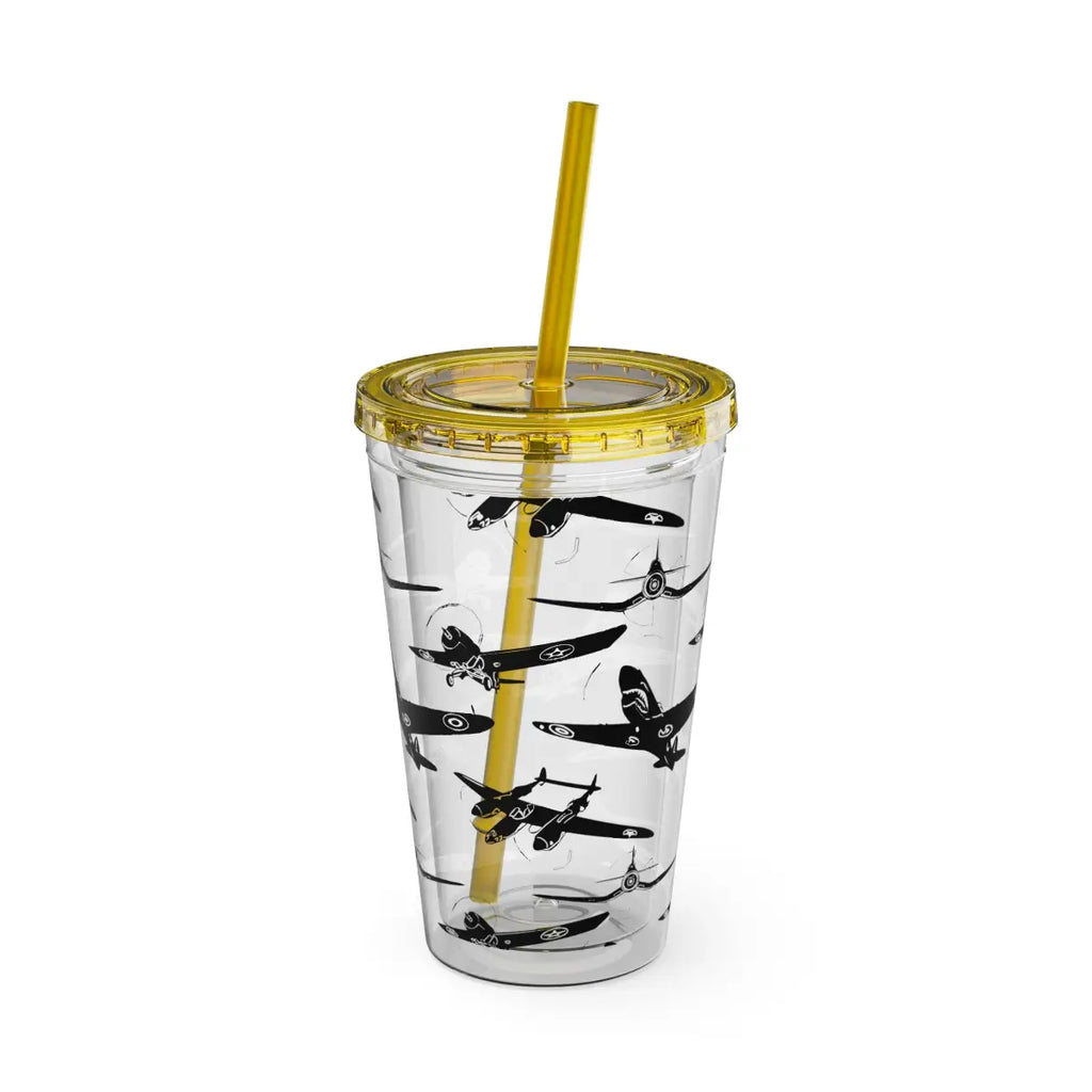Sunsplash Tumbler with Straw 16oz - Mug - Gifts for pilots - Aviation apparel