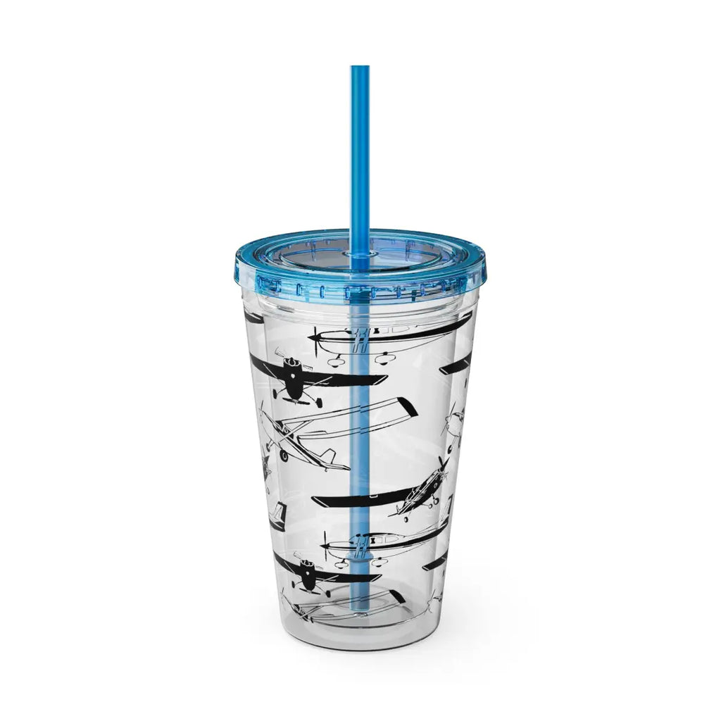 Sunsplash Tumbler with Straw 16oz - Mug - Gifts for pilots - Aviation apparel