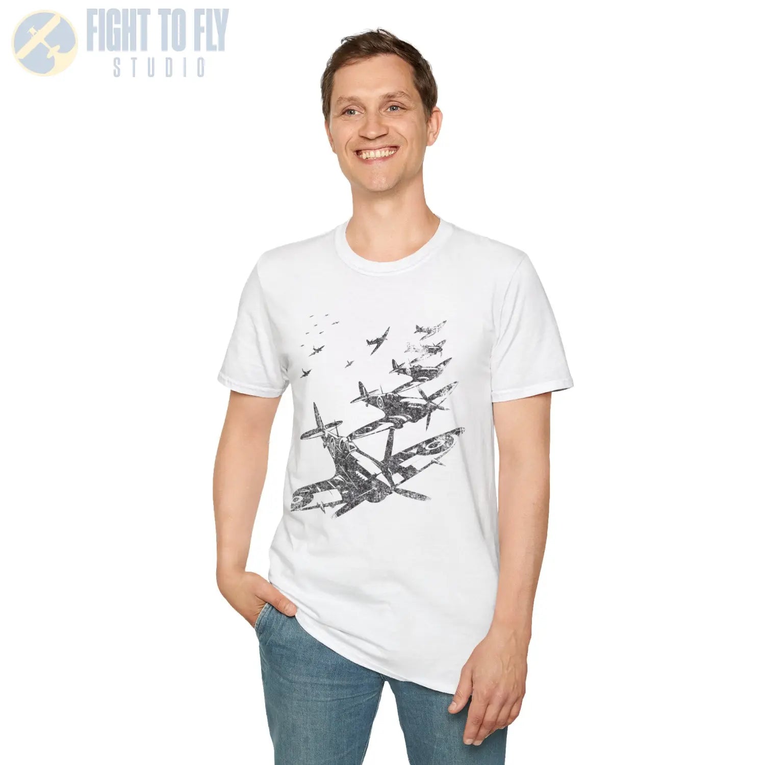 Supermarine Spitfire “Defenders in Formation” WWII T-Shirt - Pilot gifts - warbird t-shirt
