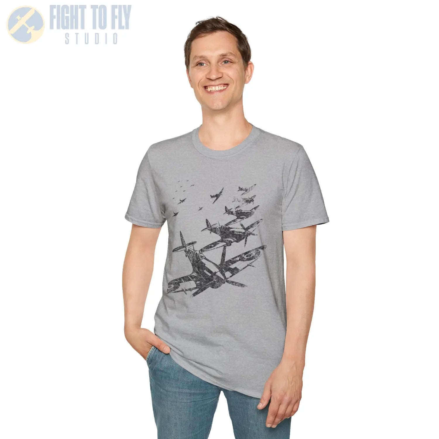 Supermarine Spitfire “Defenders in Formation” WWII T-Shirt - Pilot gifts - warbird t-shirt