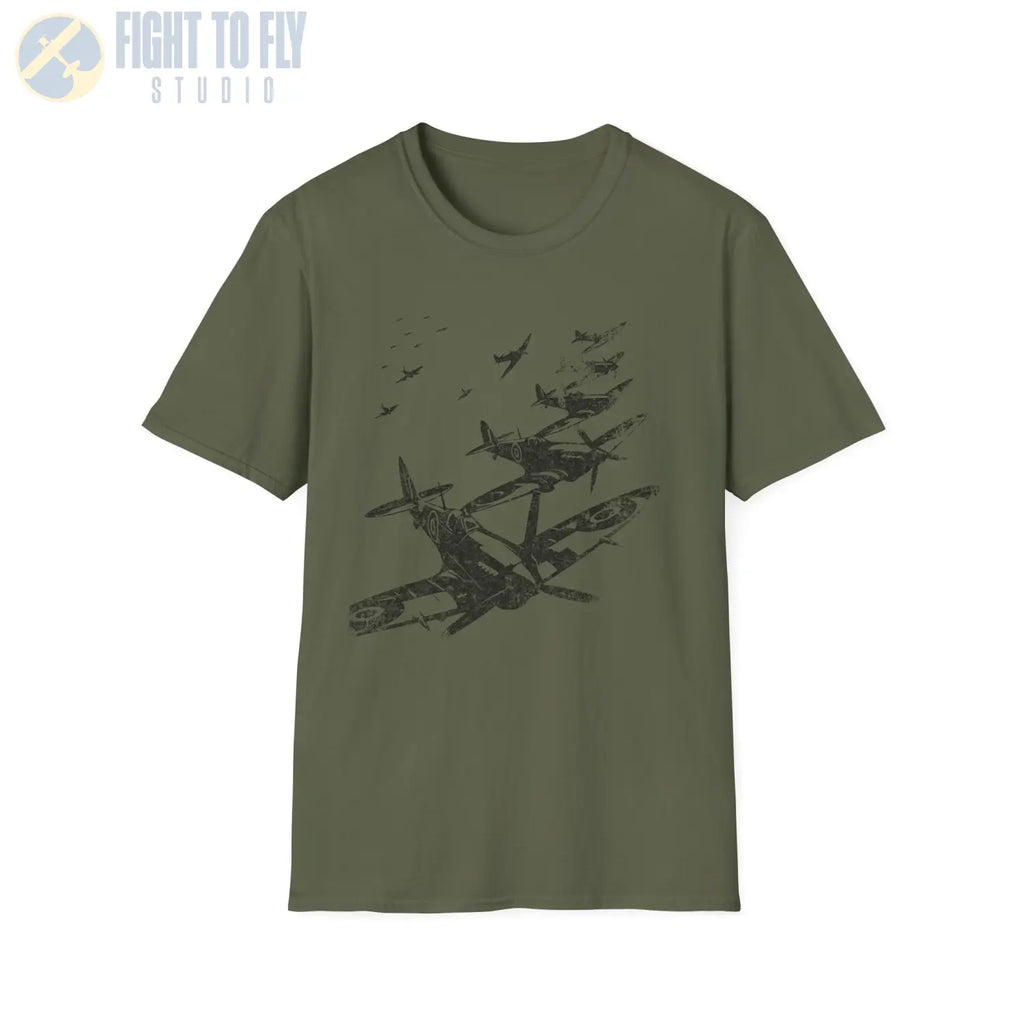 Supermarine Spitfire “Defenders in Formation” WWII T-Shirt - Pilot gifts - warbird t-shirt