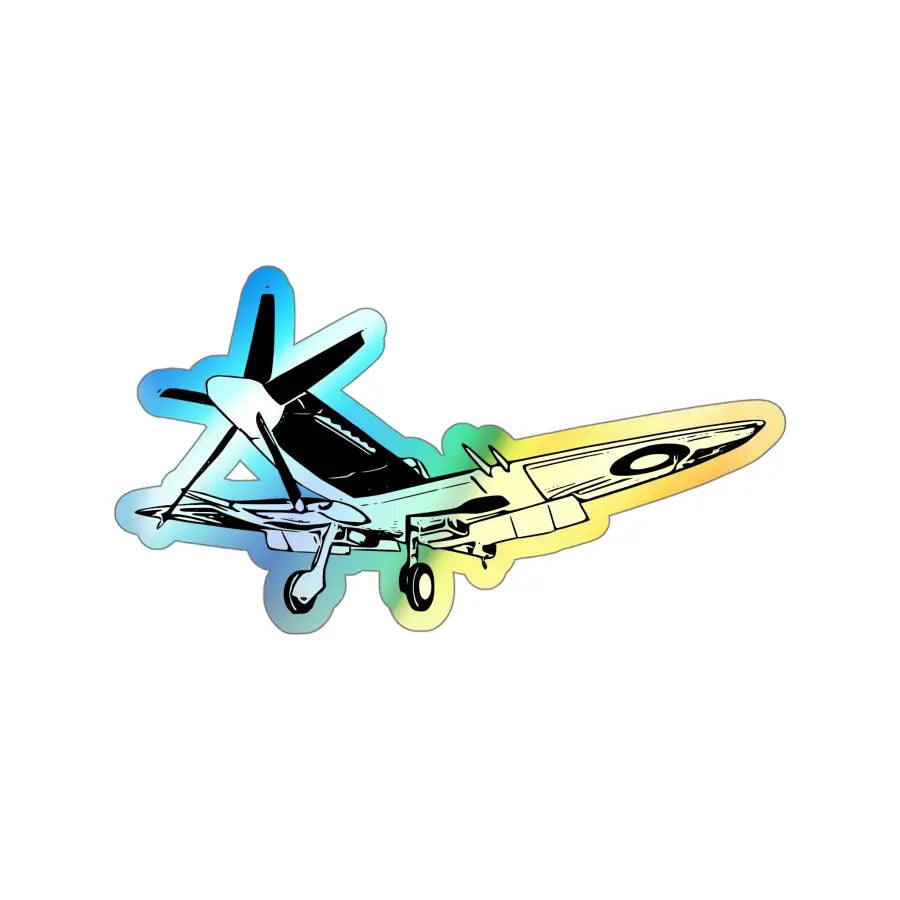 Supermarine Spitfire Mk. 22 Holographic Die-Cut Stickers - Paper products - Pilot gifts - WWII warbird t-shirt