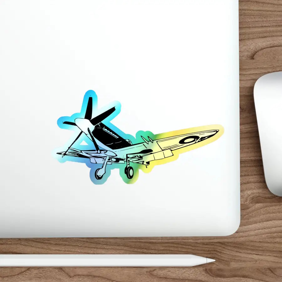 Supermarine Spitfire Mk. 22 Holographic Die-Cut Stickers - Paper products - Pilot gifts - WWII warbird t-shirt