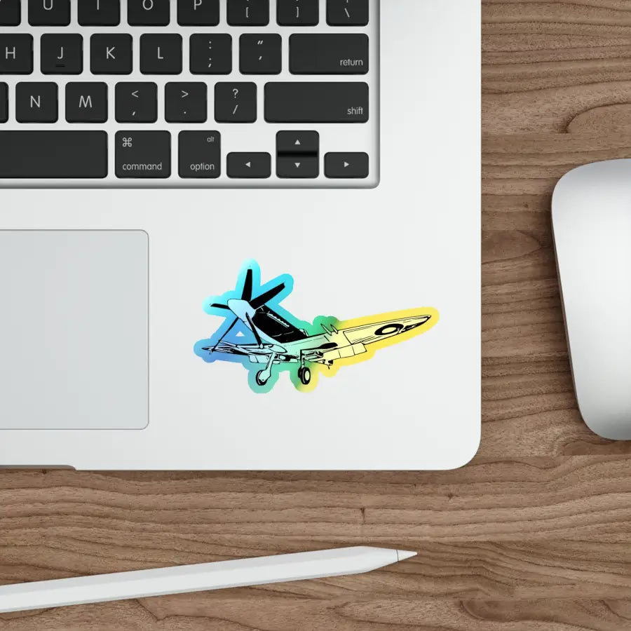 Supermarine Spitfire Mk. 22 Holographic Die-Cut Stickers - Paper products - Pilot gifts - WWII warbird t-shirt