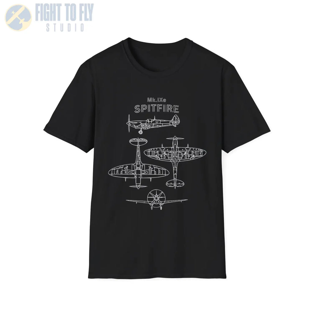Supermarine Spitfire Mk IXe — T-shirt - T-Shirt - Pilot gifts - WWII warbird t-shirt