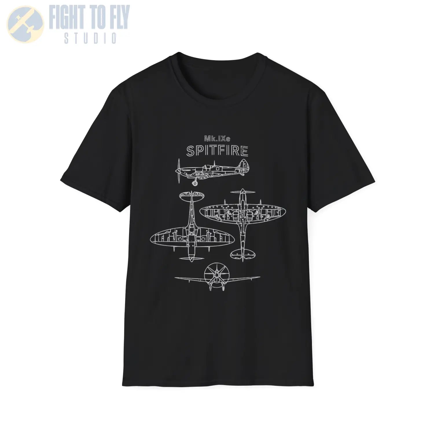 Supermarine Spitfire Mk IXe — T-shirt - T-Shirt - Pilot gifts - WWII warbird t-shirt
