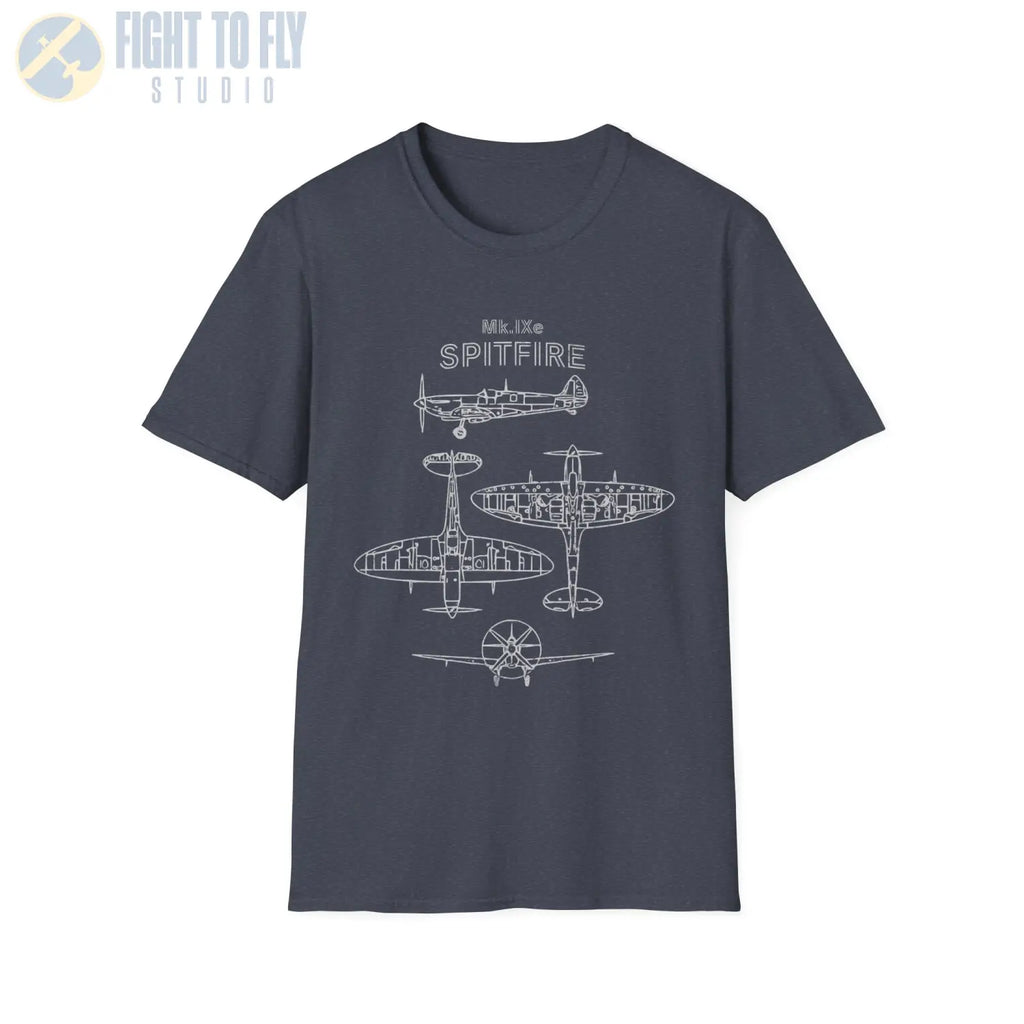 Supermarine Spitfire Mk IXe — T-shirt - T-Shirt - Pilot gifts - WWII warbird t-shirt