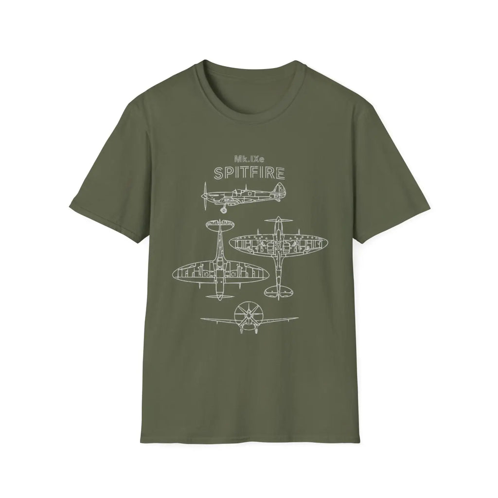 Supermarine Spitfire Mk IXe — T-shirt - T-Shirt - Pilot gifts - WWII warbird t-shirt