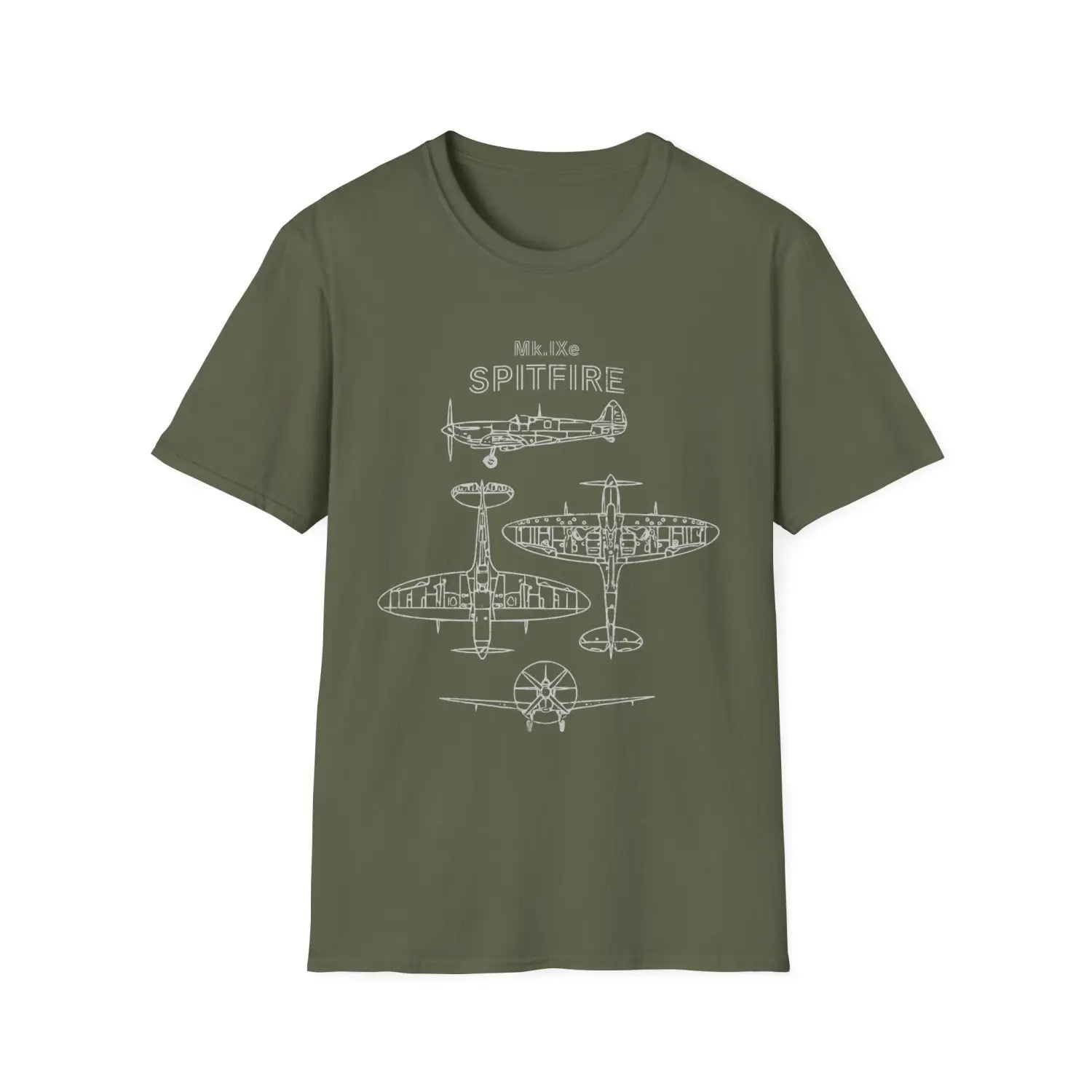 Supermarine Spitfire Mk IXe — T-shirt - T-Shirt - Pilot gifts - WWII warbird t-shirt