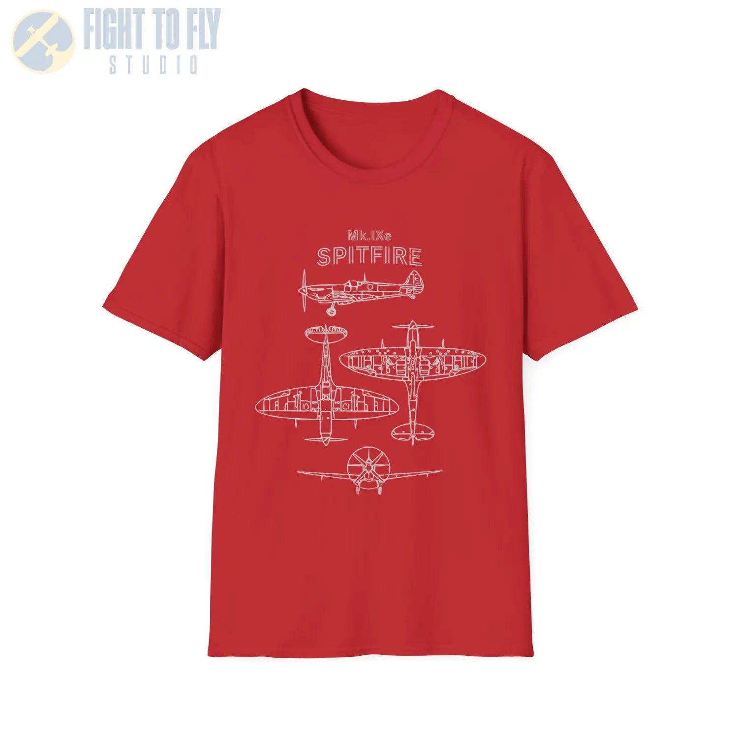 Supermarine Spitfire Mk IXe — T-shirt - T-Shirt - Pilot gifts - WWII warbird t-shirt