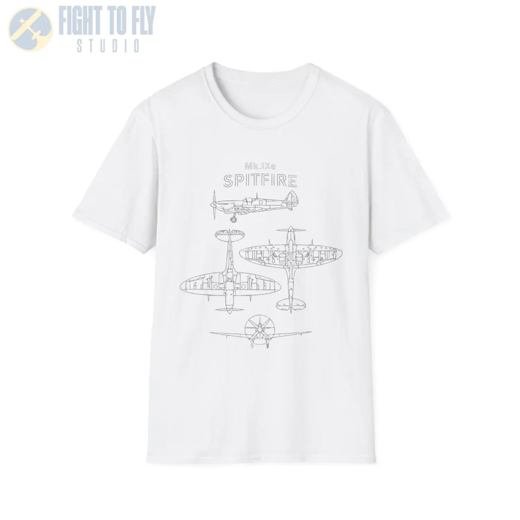 Supermarine Spitfire Mk IXe — T-shirt - T-Shirt - Pilot gifts - WWII warbird t-shirt
