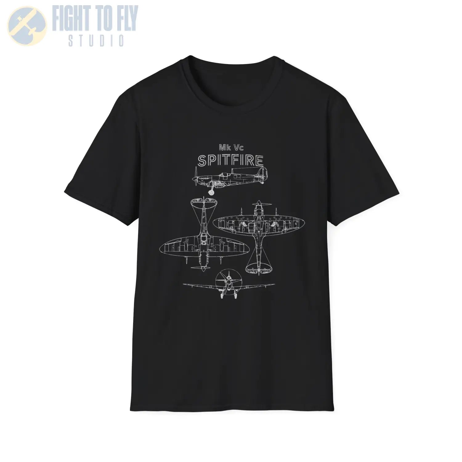 Supermarine Spitfire Mk Vc — T-shirt - T-Shirt - Pilot gifts - WWII warbird t-shirt