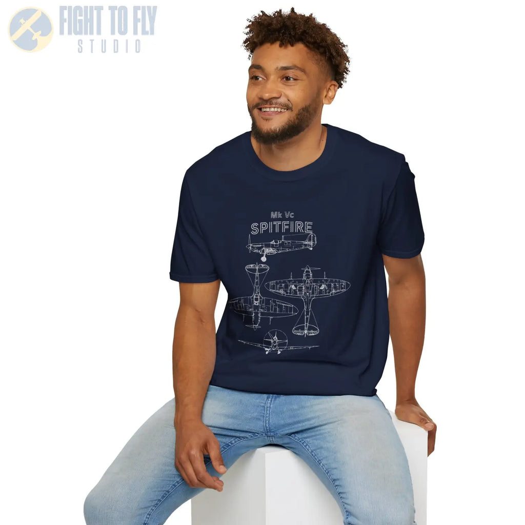 Supermarine Spitfire Mk Vc — T-shirt - T-Shirt - Pilot gifts - WWII warbird t-shirt