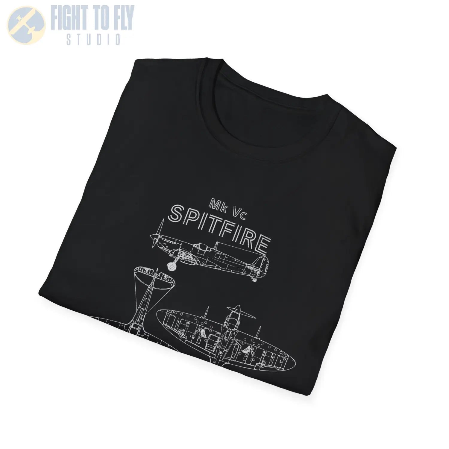 Supermarine Spitfire Mk Vc — T-shirt - T-Shirt - Pilot gifts - WWII warbird t-shirt