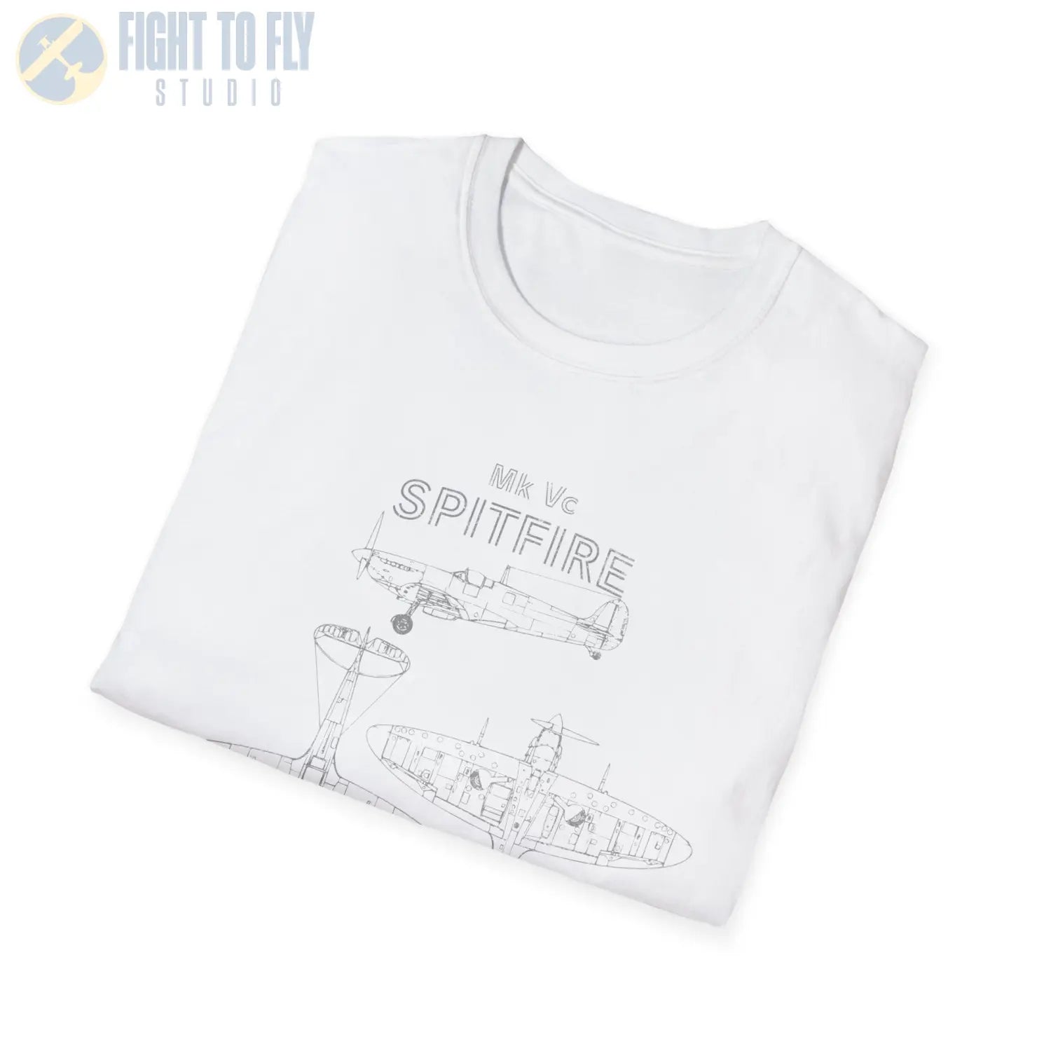 Supermarine Spitfire Mk Vc — T-shirt - T-Shirt - Pilot gifts - WWII warbird t-shirt
