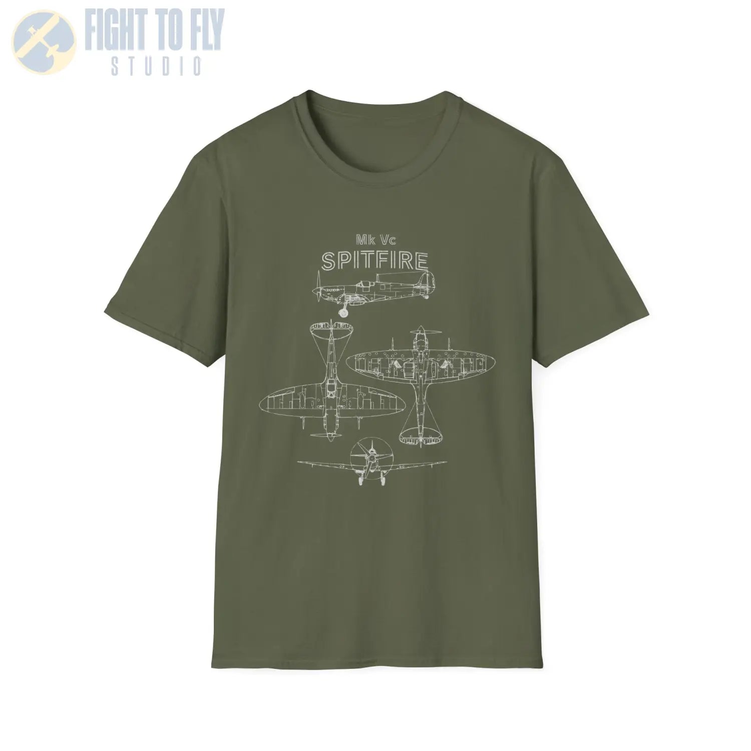Supermarine Spitfire Mk Vc — T-shirt - T-Shirt - Pilot gifts - WWII warbird t-shirt