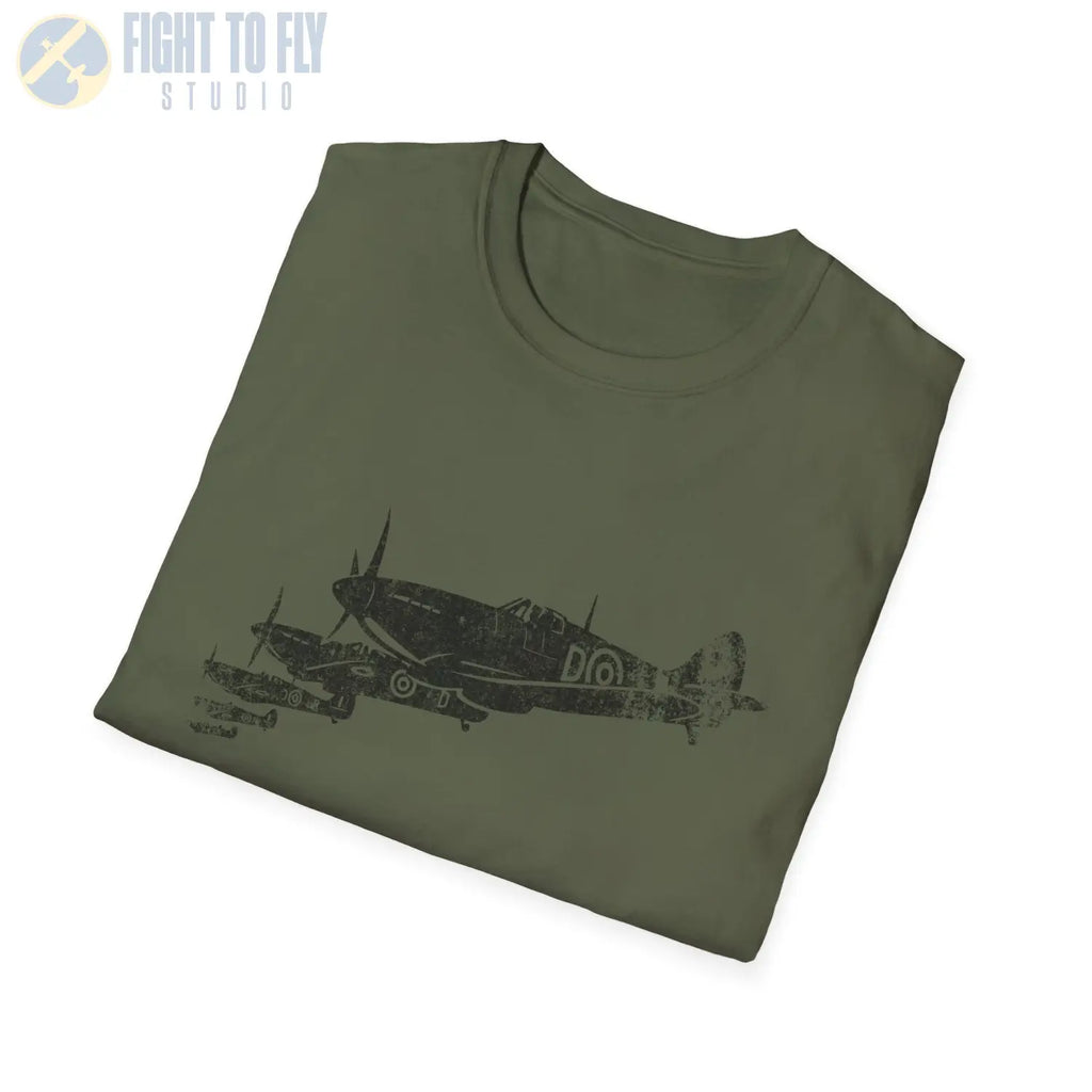 Supermarine Spitfire “Squadron in Formation” WWII T-Shirt - Pilot gifts - warbird t-shirt