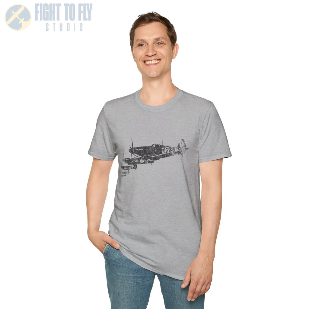 Supermarine Spitfire “Squadron in Formation” WWII T-Shirt - Pilot gifts - warbird t-shirt