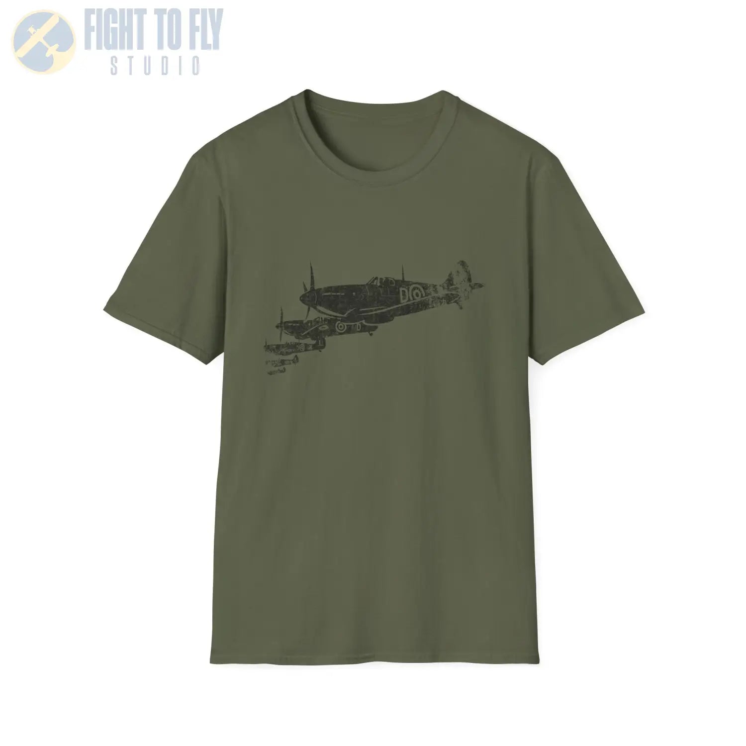 Supermarine Spitfire “Squadron in Formation” WWII T-Shirt - Pilot gifts - warbird t-shirt