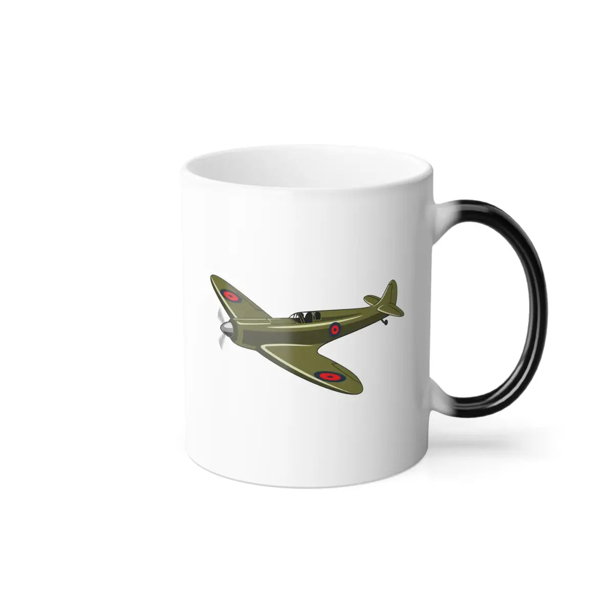 Supermarine Spitfire – WWII Aircraft Mug (Color Changing) - Pilot gifts - warbird t-shirt