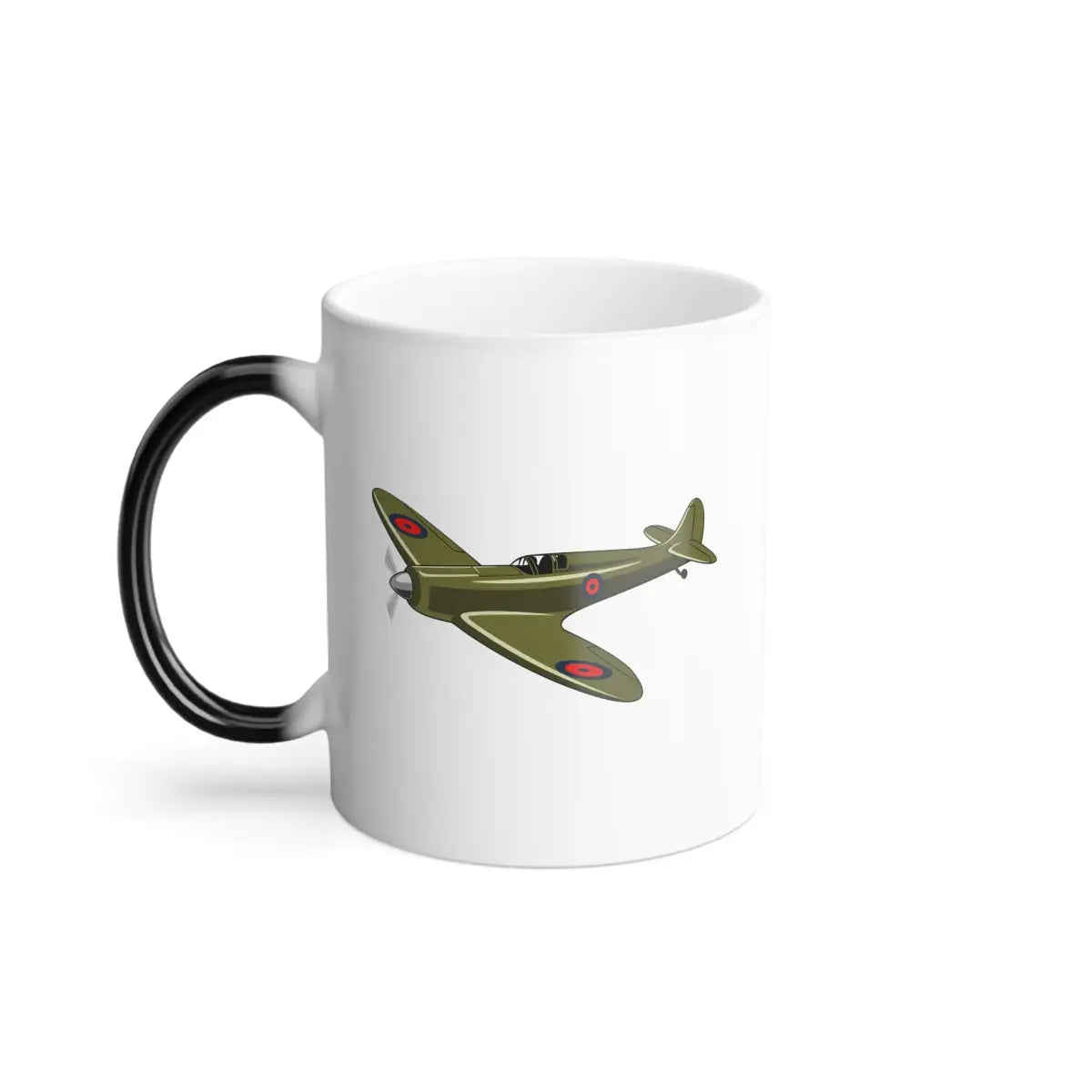 Supermarine Spitfire – WWII Aircraft Mug (Color Changing) - Pilot gifts - warbird t-shirt