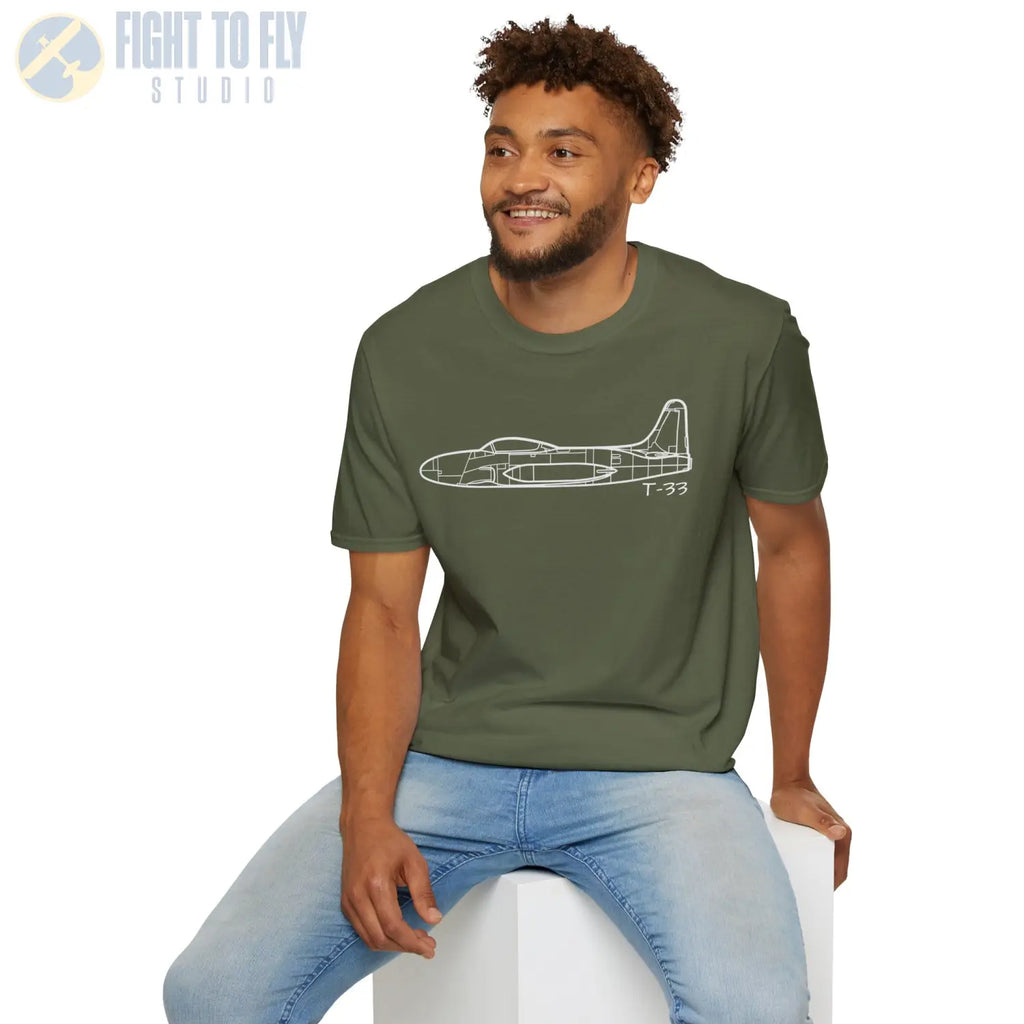 T-33 Shooting Star Profile T-Shirt - Pilot gifts - WWII warbird t-shirt