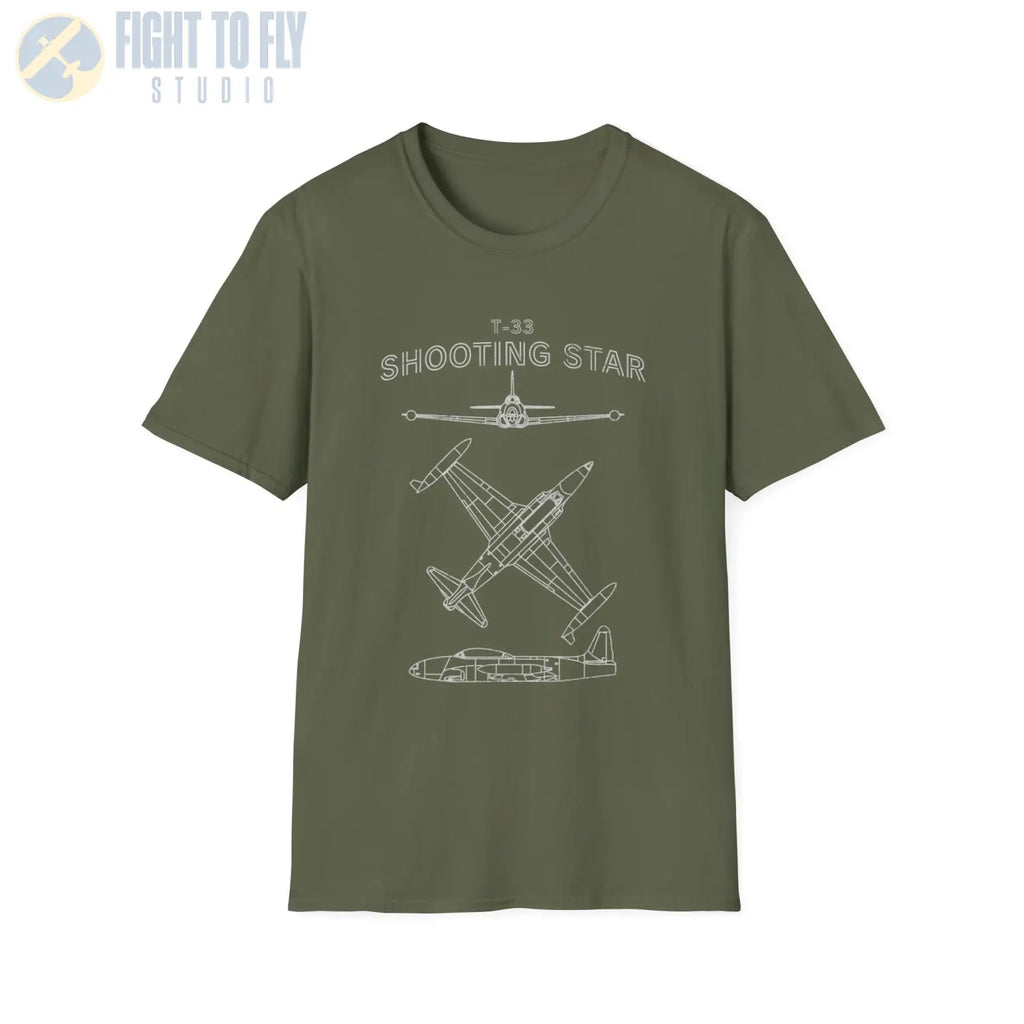 T-33 Shooting Star “Retro Heritage” Jet Trainer T-Shirt - Pilot gifts - WWII warbird t-shirt