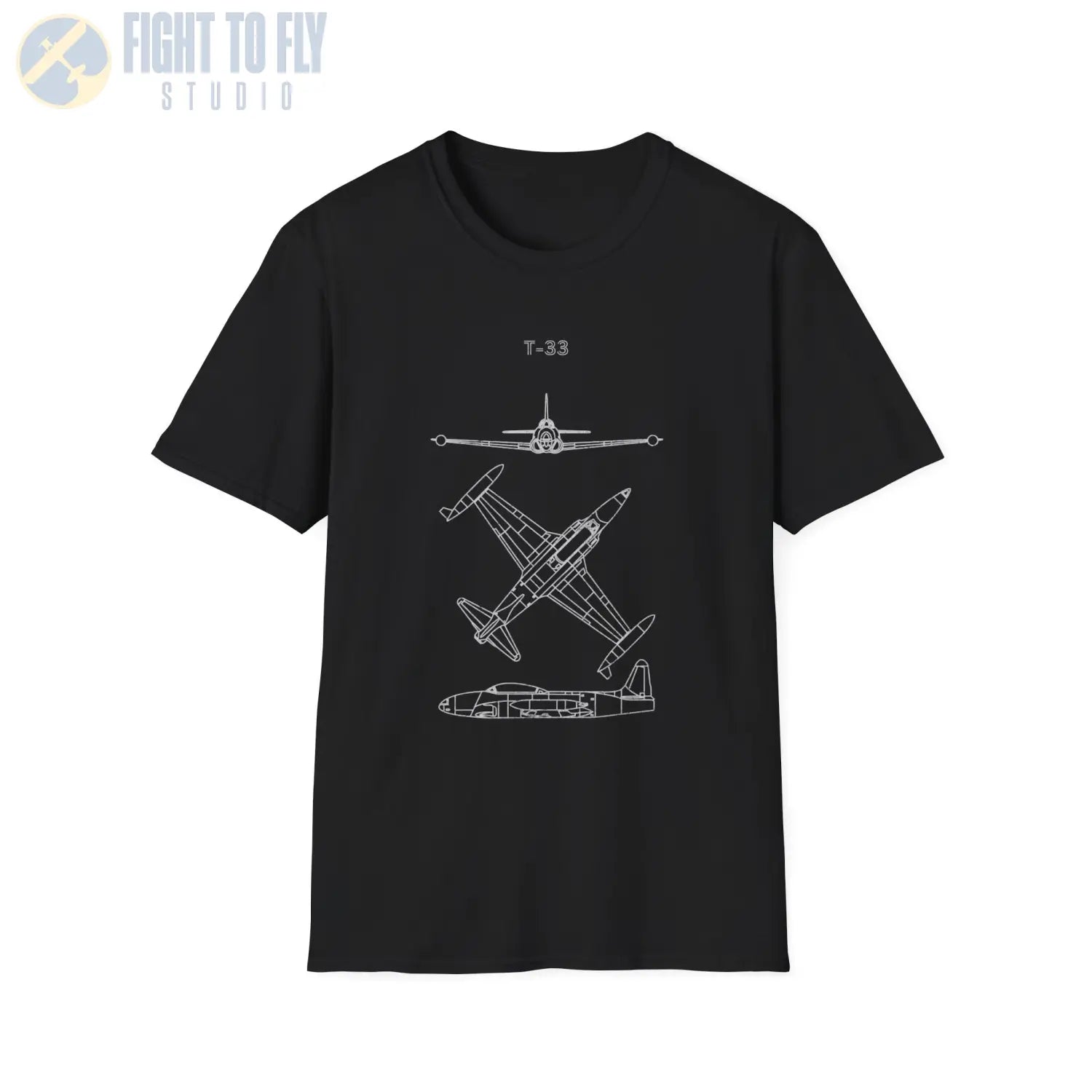 T-33 Shooting Star “Retro Heritage” Jet Trainer T-Shirt Variation 1 - Pilot gifts - WWII warbird t-shirt