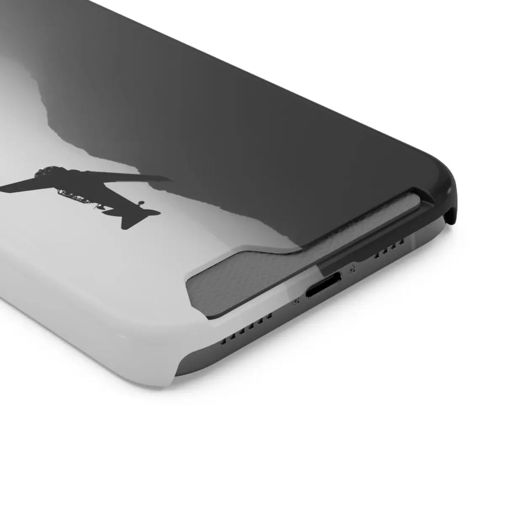 T-6 Texan Sleek Plane Phone Case with Card Holder - Perfect for Travelers - Gifts pilots - Aviation apparel