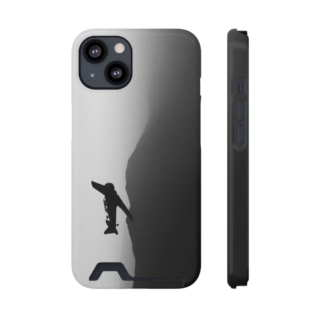 T-6 Texan Sleek Plane Phone Case with Card Holder - Perfect for Travelers - Gifts pilots - Aviation apparel