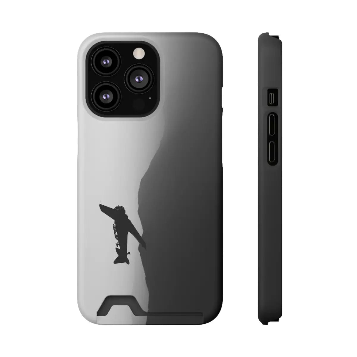 T-6 Texan Sleek Plane Phone Case with Card Holder - Perfect for Travelers - Gifts pilots - Aviation apparel