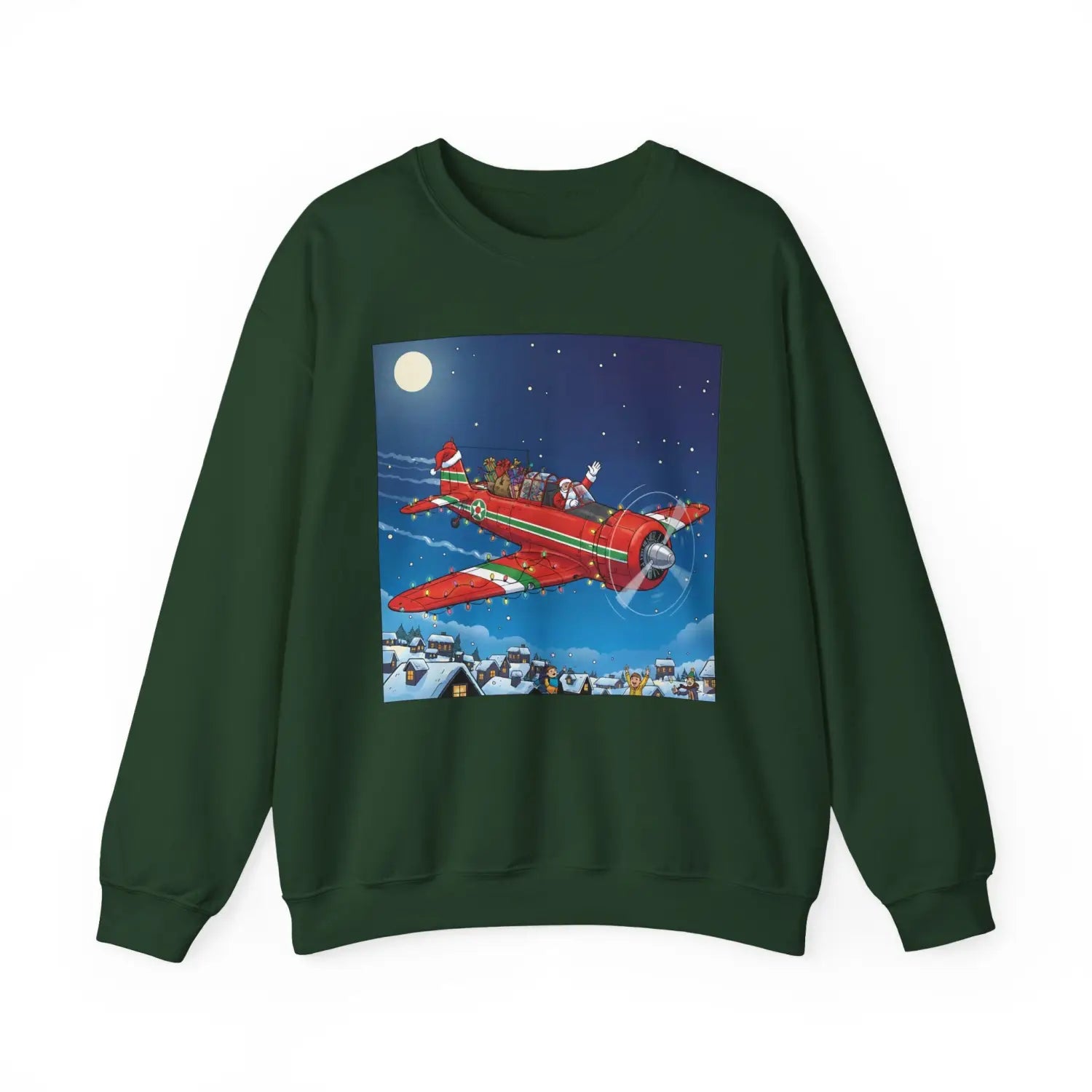 T-6 Texan with Santa at the Controls – Holiday Sweater - Sweatshirt - Pilot gifts - WWII warbird t-shirt