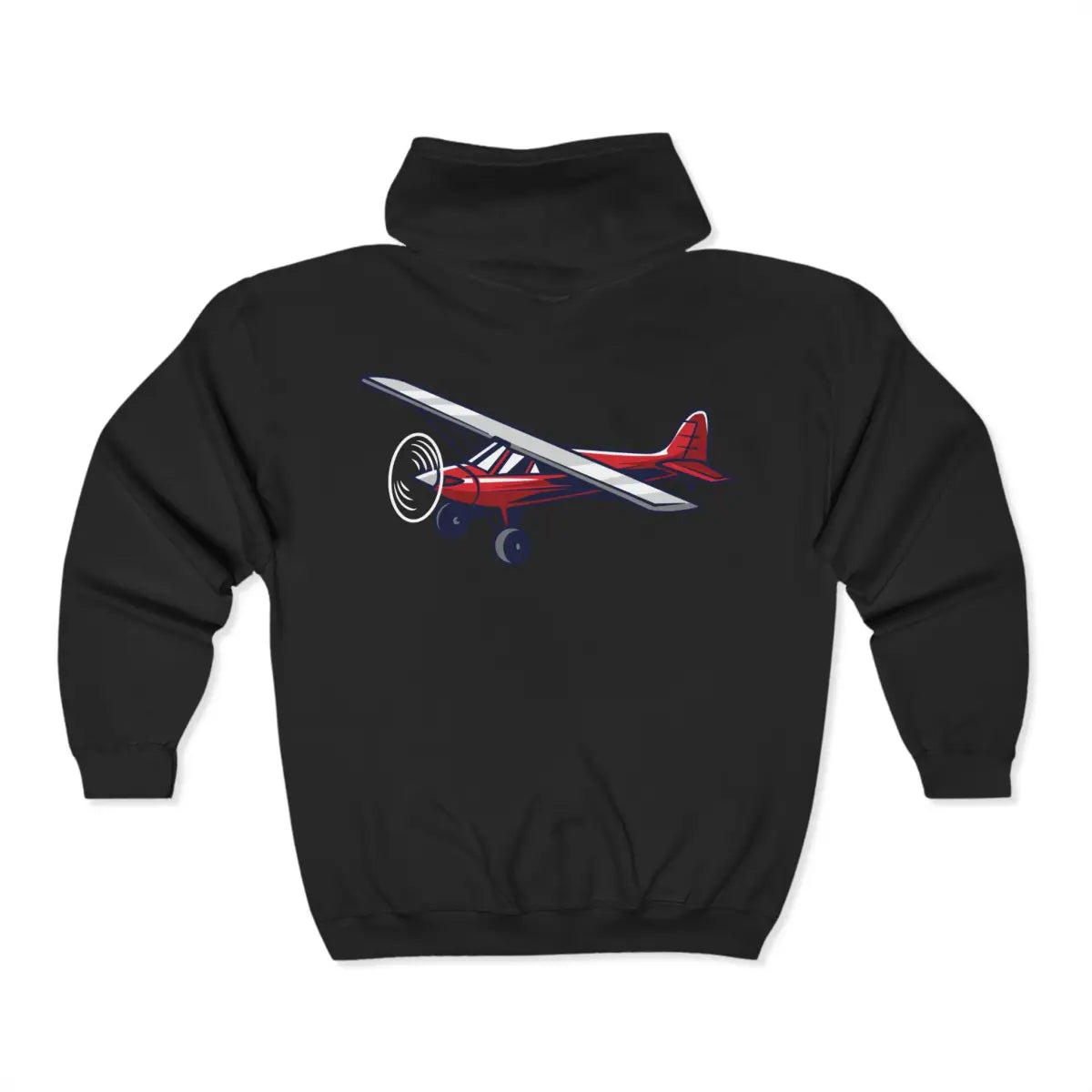 Taildragger Bush Plane Full Zip Hoodie - Gifts for pilots - Aviation apparel