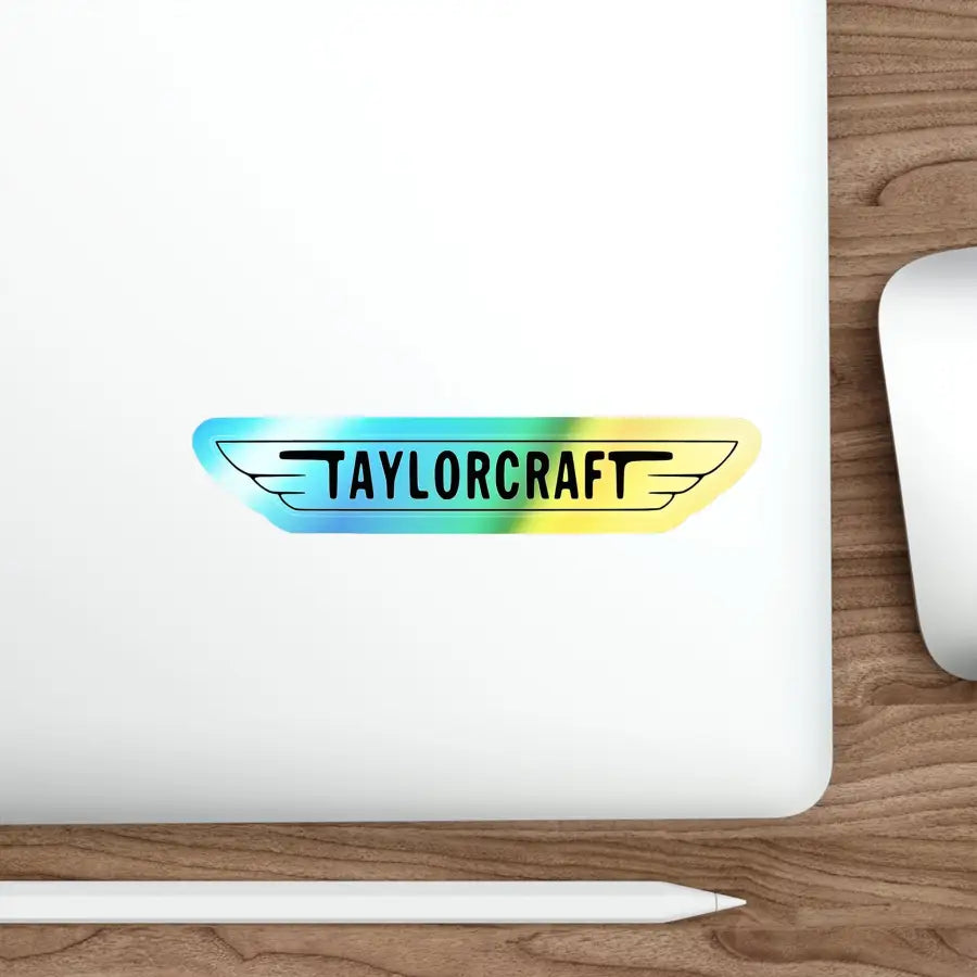 Taylorcraft Logo - Holographic Die-Cut Stickers - Paper products - Pilot gifts - WWII warbird t-shirt