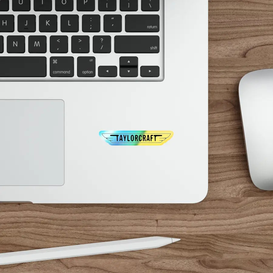 Taylorcraft Logo - Holographic Die-Cut Stickers - Paper products - Pilot gifts - WWII warbird t-shirt