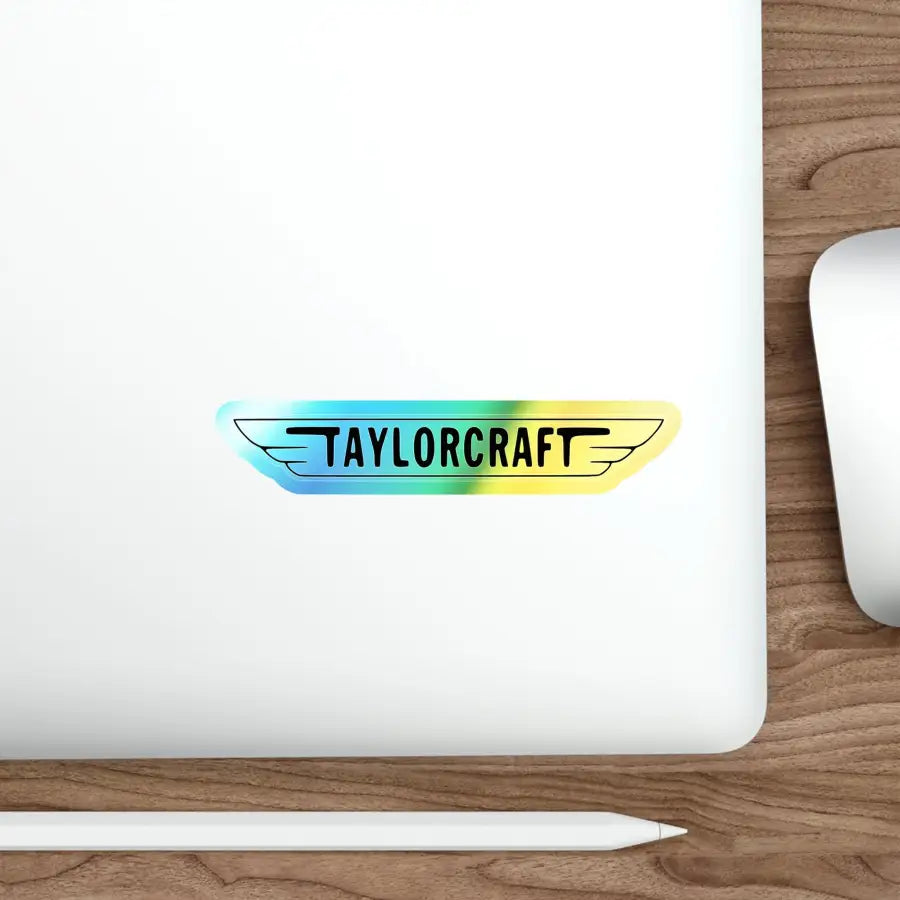 Taylorcraft Logo - Holographic Die-Cut Stickers - Paper products - Pilot gifts - WWII warbird t-shirt