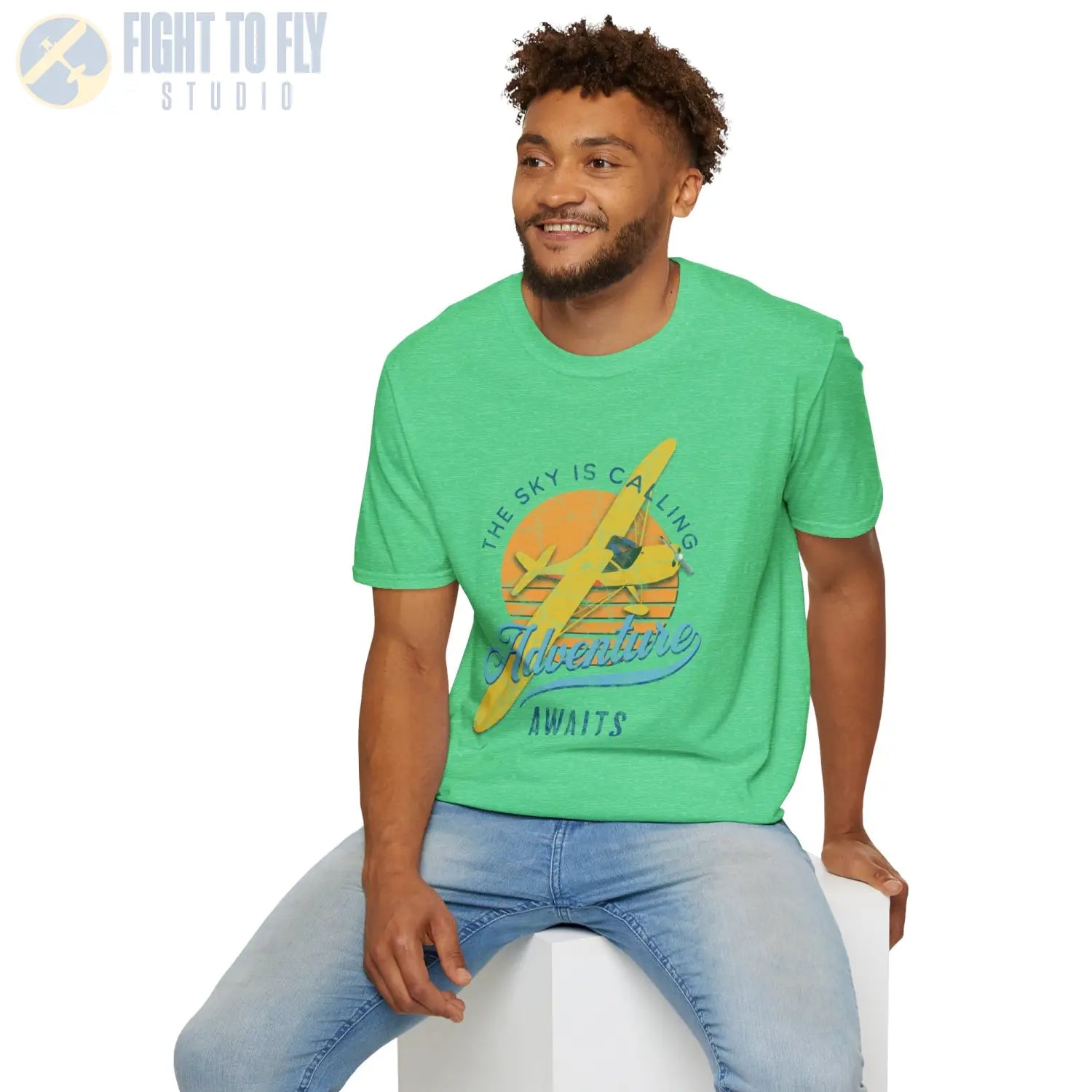 The Sky Is Calling Adventure Awaits Tee - T-Shirt - Pilot gifts - WWII warbird t-shirt