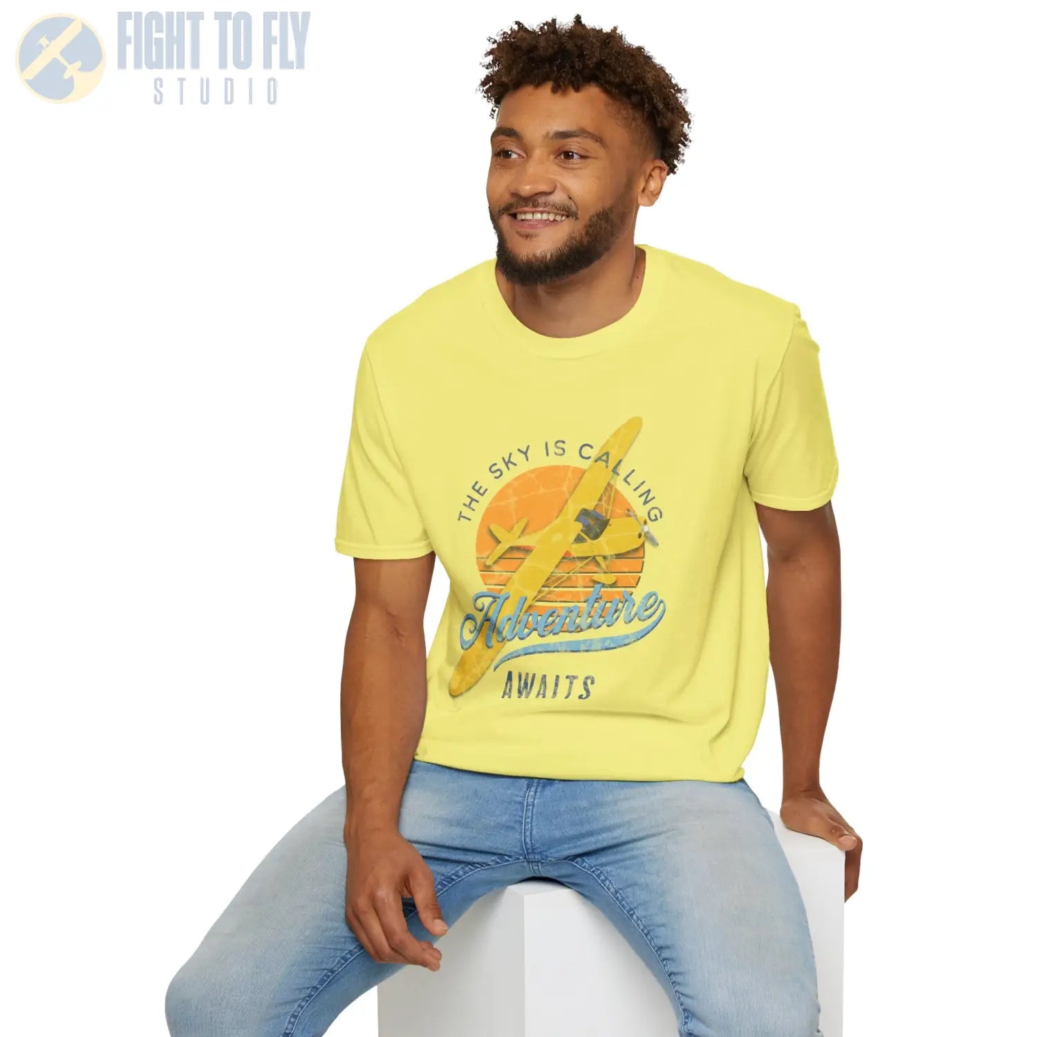 The Sky Is Calling Adventure Awaits Tee - T-Shirt - Pilot gifts - WWII warbird t-shirt