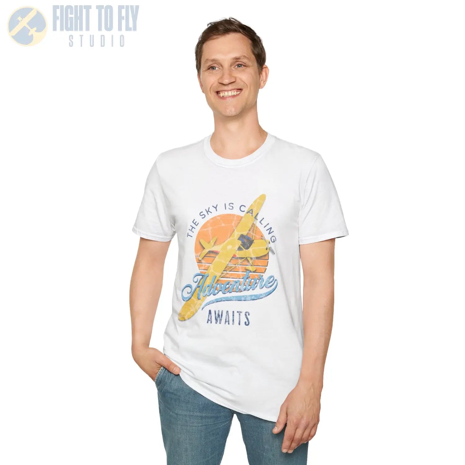 The Sky Is Calling Adventure Awaits Tee - T-Shirt - Pilot gifts - WWII warbird t-shirt