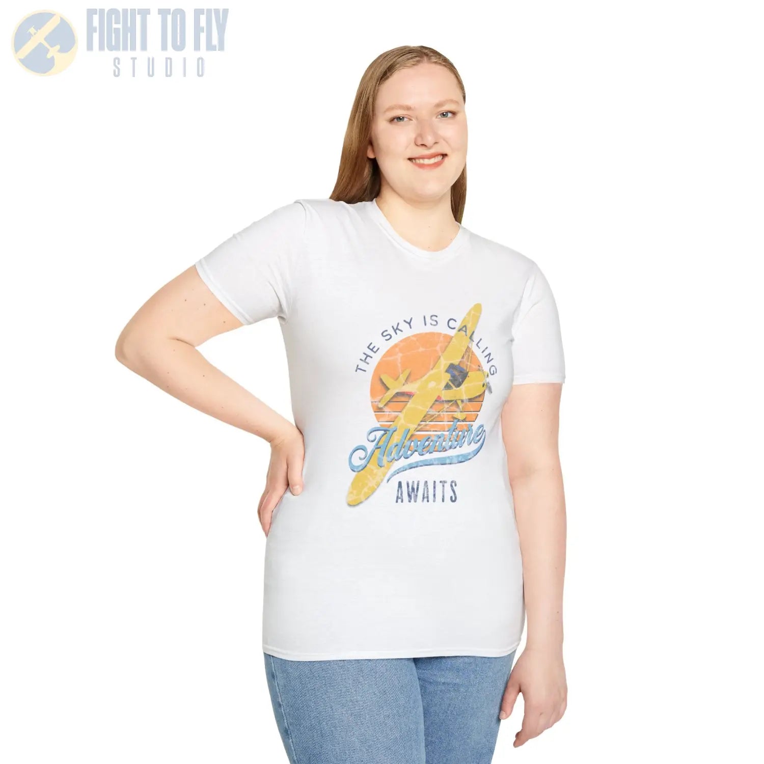 The Sky Is Calling Adventure Awaits Tee - T-Shirt - Pilot gifts - WWII warbird t-shirt