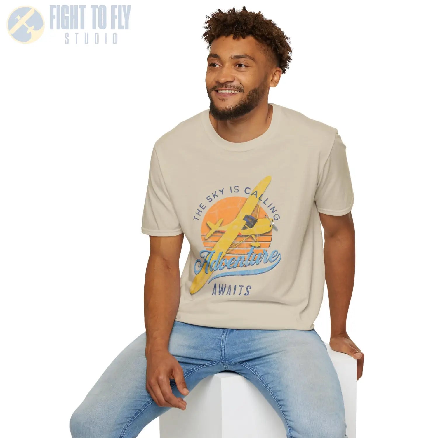 The Sky Is Calling Adventure Awaits Tee - T-Shirt - Pilot gifts - WWII warbird t-shirt