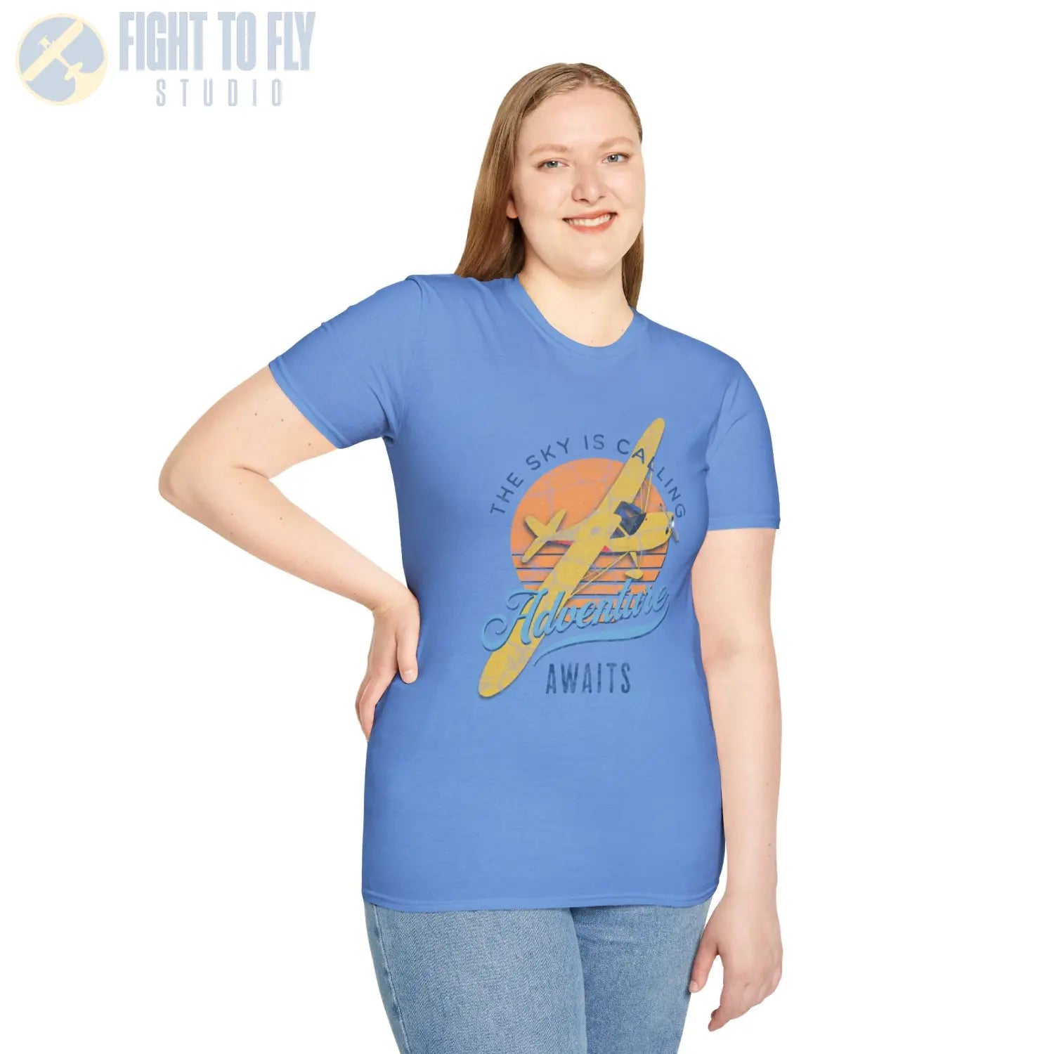 The Sky Is Calling Adventure Awaits Tee - T-Shirt - Pilot gifts - WWII warbird t-shirt