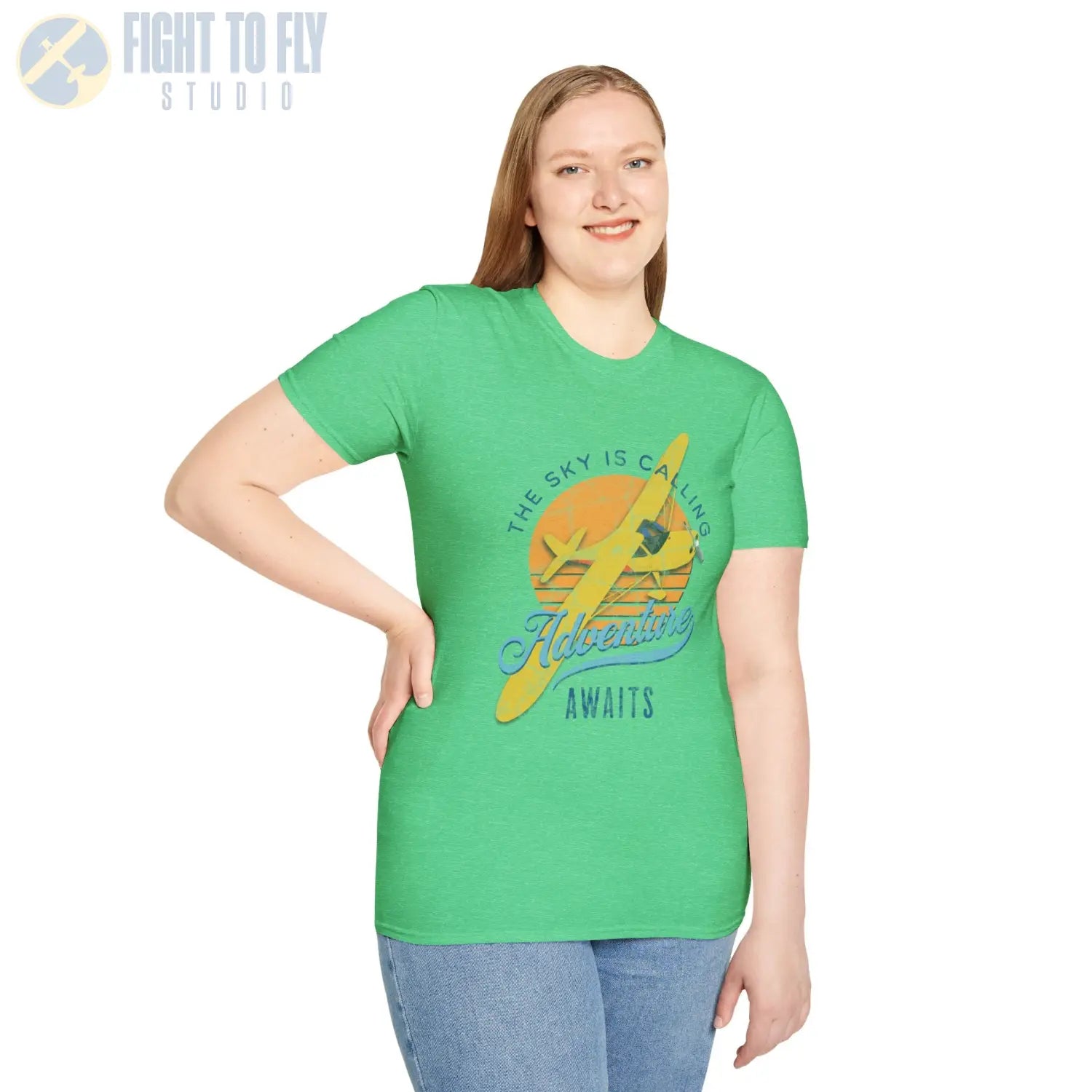 The Sky Is Calling Adventure Awaits Tee - T-Shirt - Pilot gifts - WWII warbird t-shirt