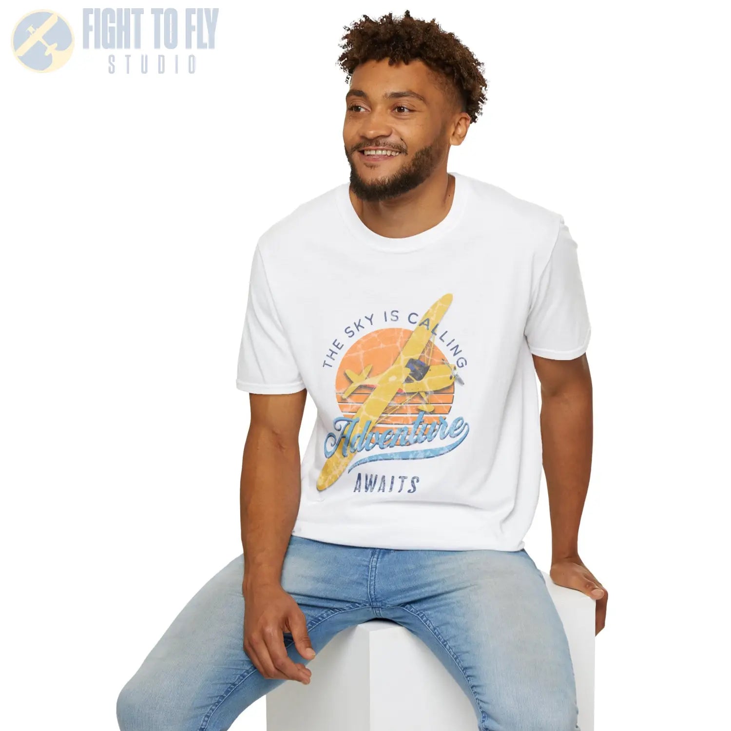 The Sky Is Calling Adventure Awaits Tee - T-Shirt - Pilot gifts - WWII warbird t-shirt