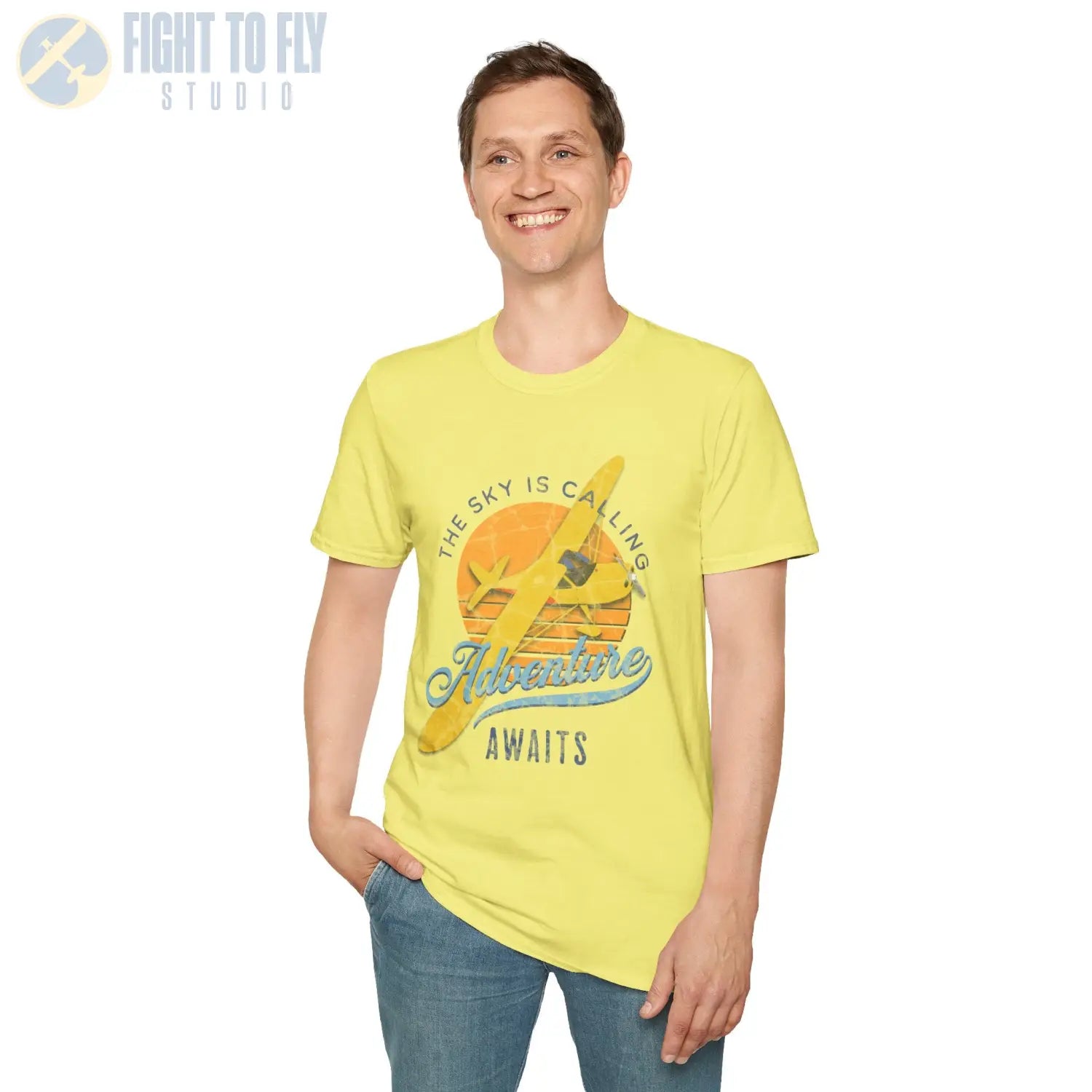 The Sky Is Calling Adventure Awaits Tee - T-Shirt - Pilot gifts - WWII warbird t-shirt