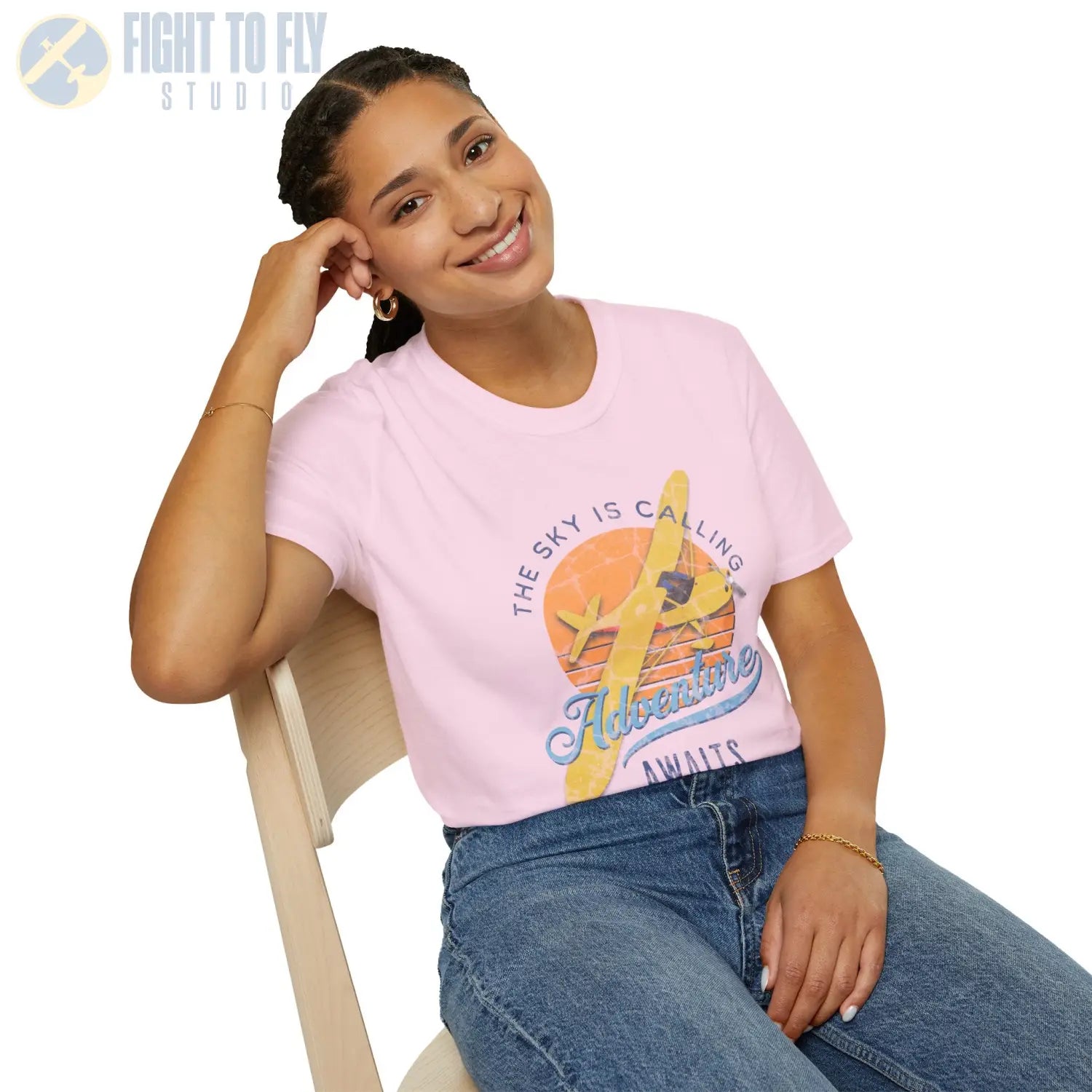The Sky Is Calling Adventure Awaits Tee - T-Shirt - Pilot gifts - WWII warbird t-shirt