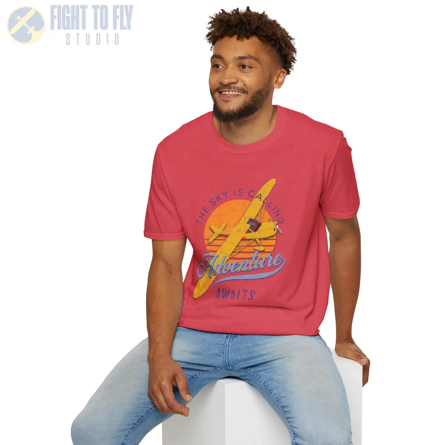The Sky Is Calling Adventure Awaits Tee - T-Shirt - Pilot gifts - WWII warbird t-shirt