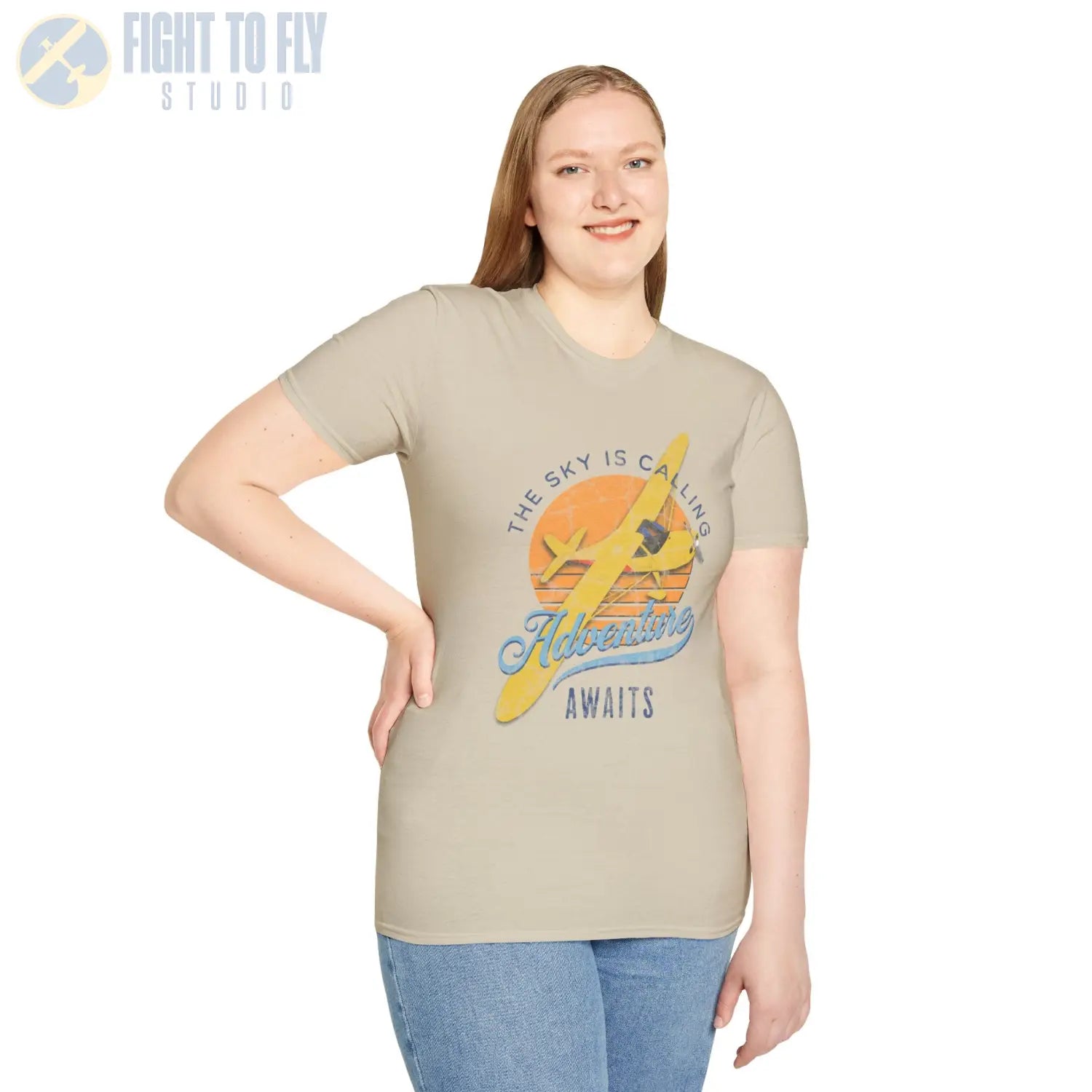 The Sky Is Calling Adventure Awaits Tee - T-Shirt - Pilot gifts - WWII warbird t-shirt