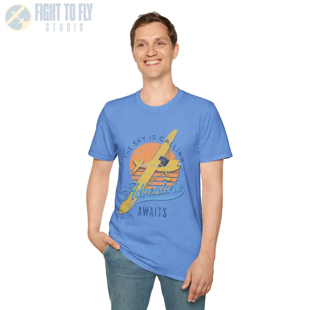 The Sky Is Calling Adventure Awaits Tee - T-Shirt - Pilot gifts - WWII warbird t-shirt